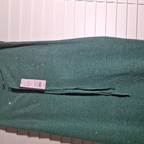 Tube Midi Sweater Dress Green Glitter Knit Wild Fable size large NWT - Picture 2 of 2
